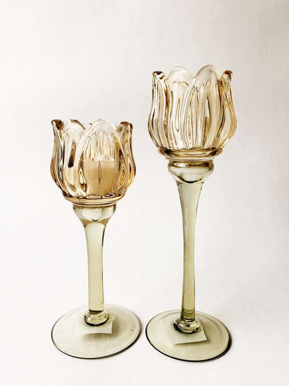 Telysholder tulipan honning 18 cm