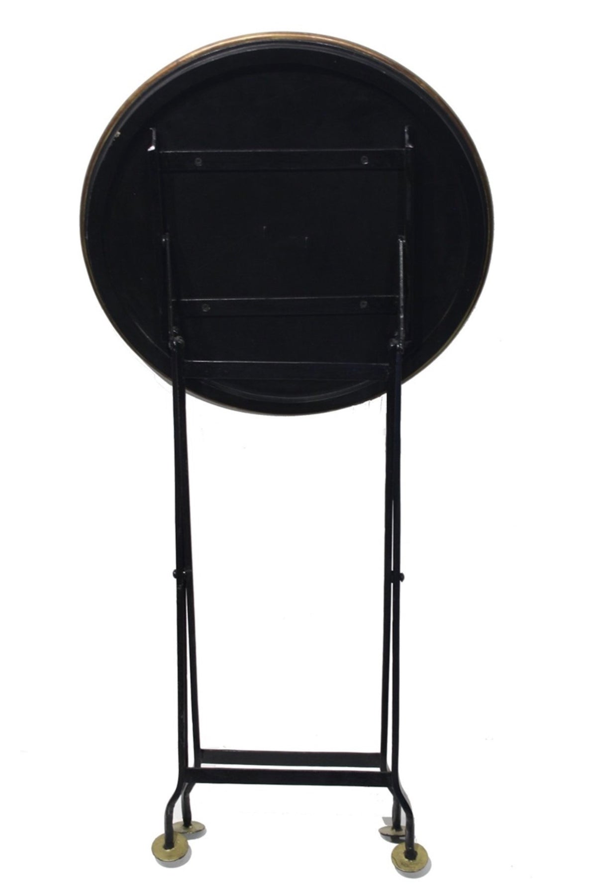 Sidebord rundt Svart med gull 61 cm