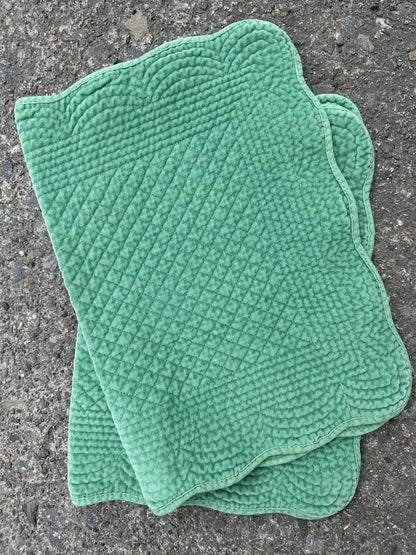 Spisebrikke velour Granny Smith Green