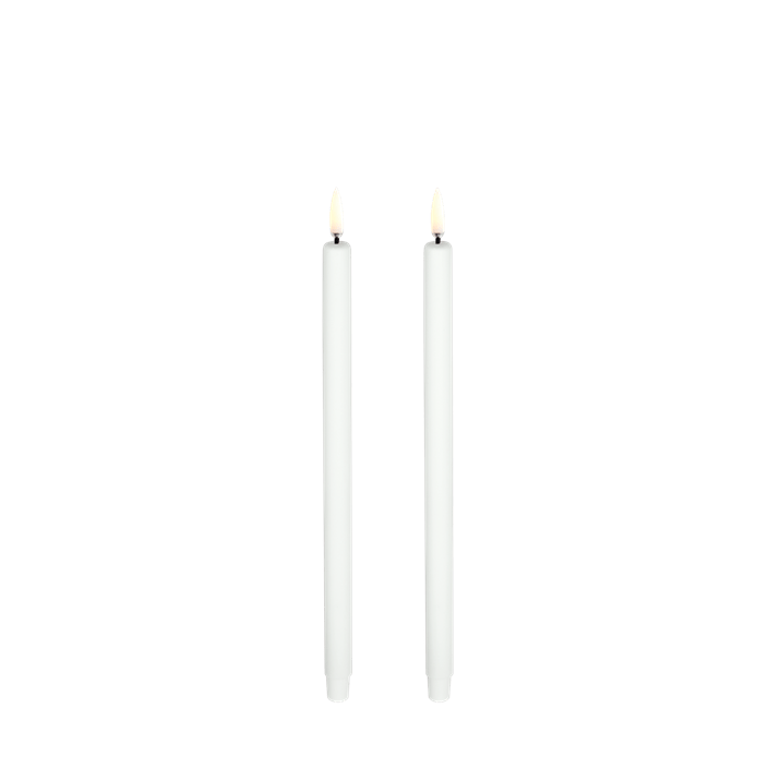LED Mini taper candle white 1.3x25 cm Pk/2