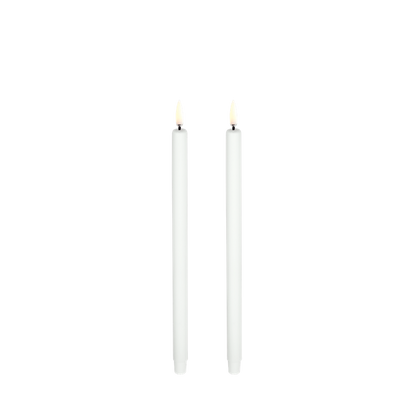 LED Mini taper candle white 1.3x25 cm Pk/2