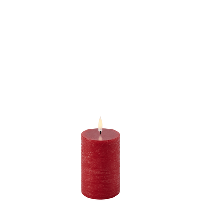 LED pillar candle carmine red 5x7.5 cm