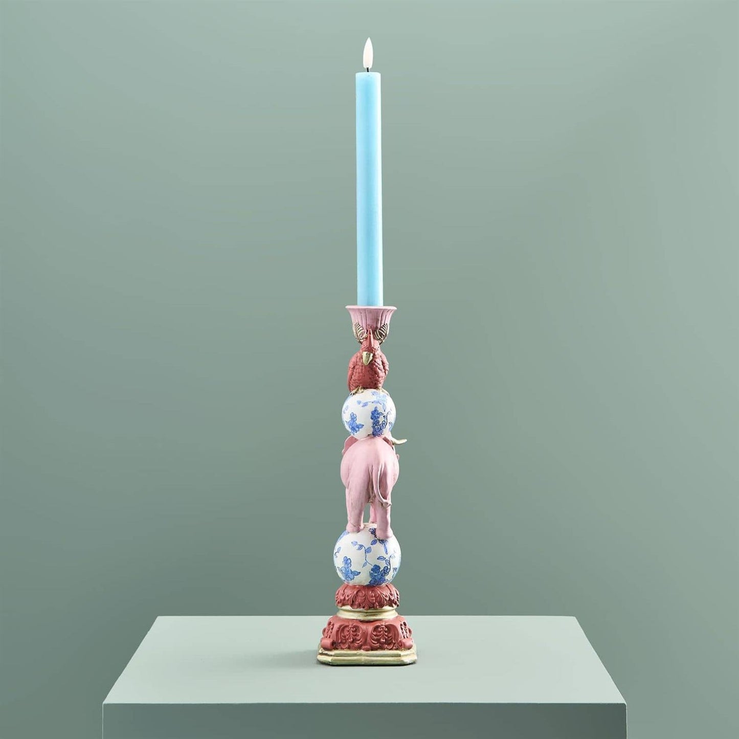 Elefant lysestake rosa 30 cm