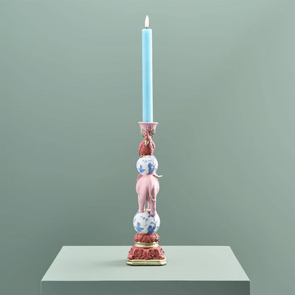 Elefant lysestake rosa 30 cm