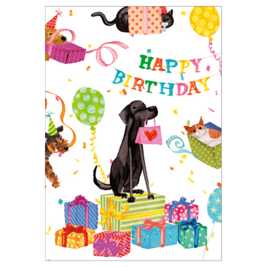 Kort m/konvolutt Happy Birthday Pets