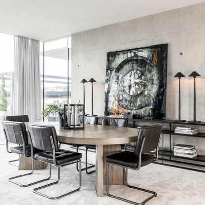 Trent dining table antique Grey Ø130 cm