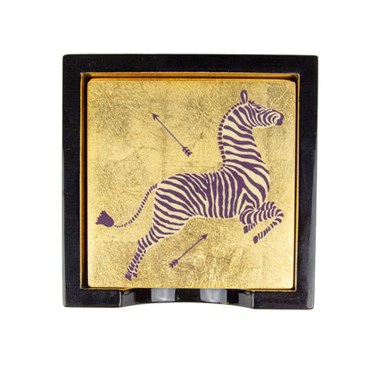 Coaster Zebras Gold 4 stk