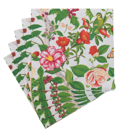 Serviett middag Christmas Chinoiserie white