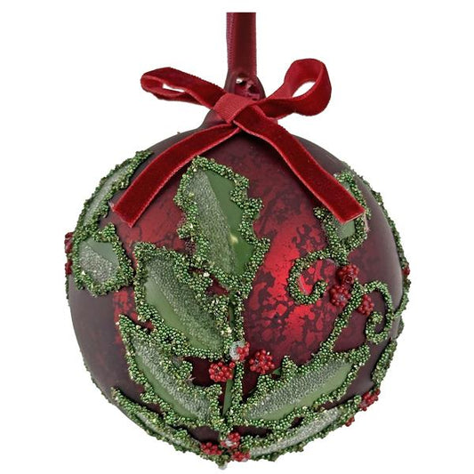 Christmas bauble antique red 8 cm