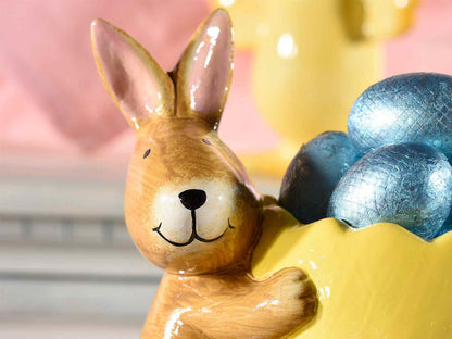 Yellow bowl with rabbit 11 cm