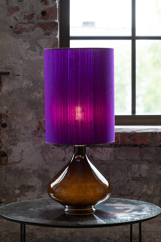 Flavia bordlampe 70 cm Negra m/Seda Morada skjerm
