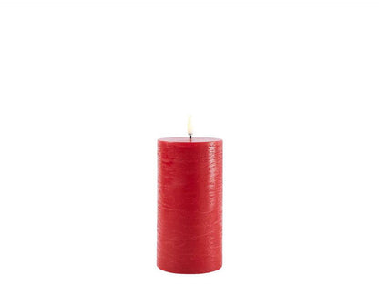 LED pillar candle Red 7.8x15.2 cm