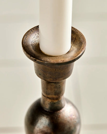 Candlestick Antique brass 19 cm