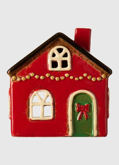 Lyshus Stille natt rød sløyfe på døren