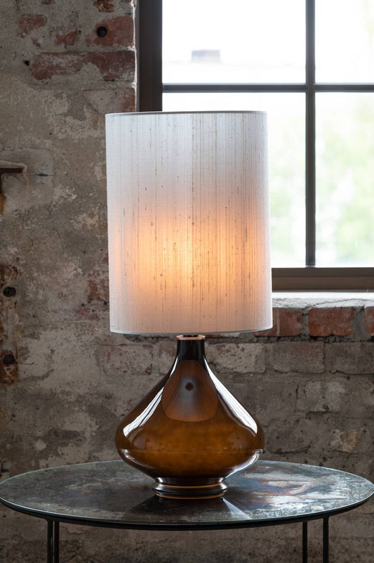 Flavia bordlampe 70 cm Negra m/Seda Plata skjerm