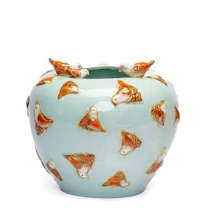Bird's Nest vase light blue 22x24 cm