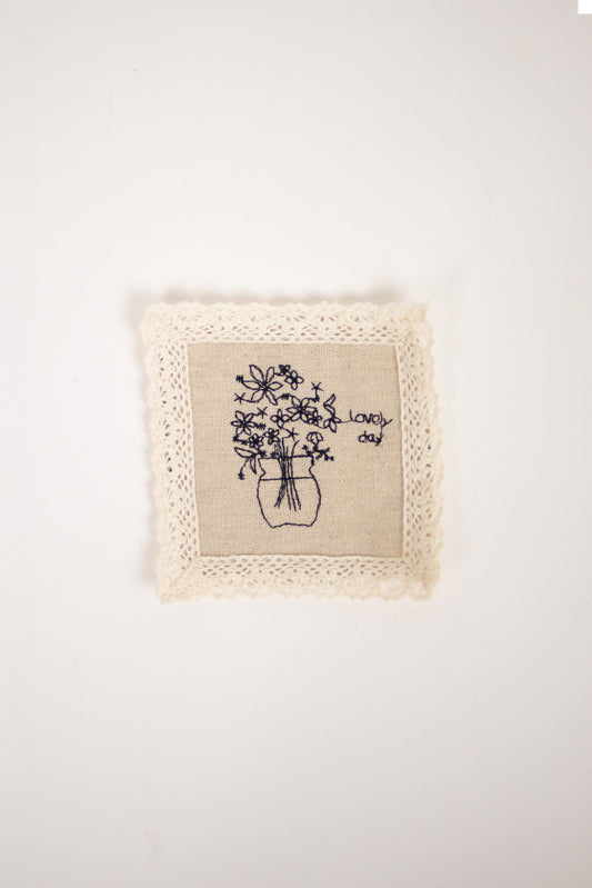 Embroidered coaster