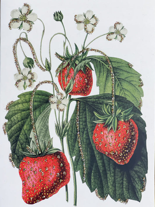 Glitterkort Strawberries