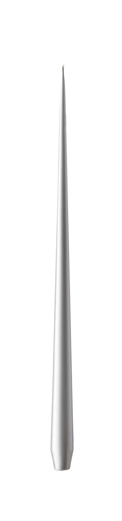 92 Silver Metallic Taper Candles Matte 32 cm