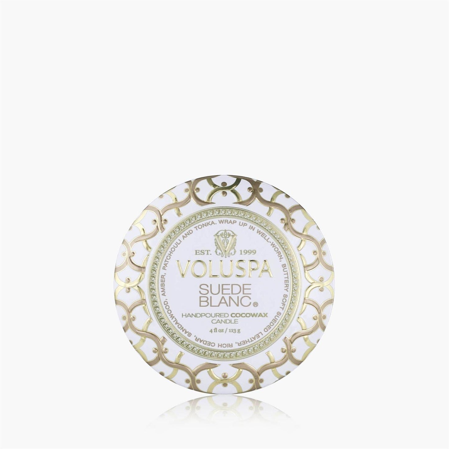 Suede Blanc Mini Tin Candle 25 Timer