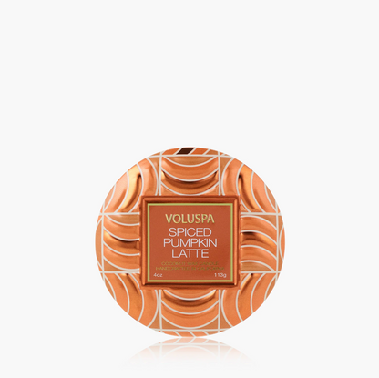 Spiced Pumpkin Latte Mini Tin Candle 25 timer