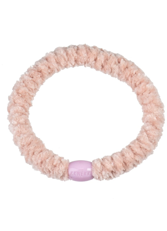 Kknekki hårstrikk Velvet Dusty Light Pink