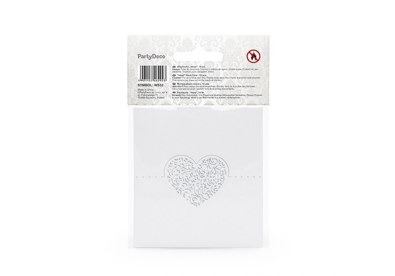 Bordkort med hjerte 10 stk