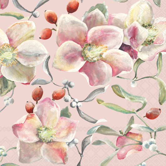 Serviett lunch Festive grace pink