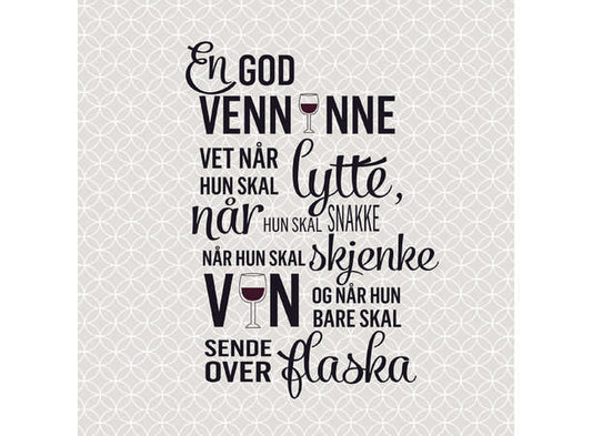 Serviett lunch en god venninne