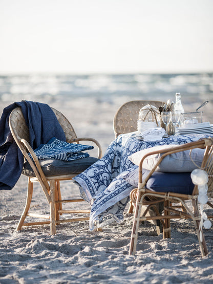 Tablecloth Big Paisley Navy Blue round 220 cm