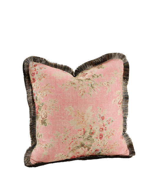 Putetrekk Belle Rose flower frynser 50x50 cm