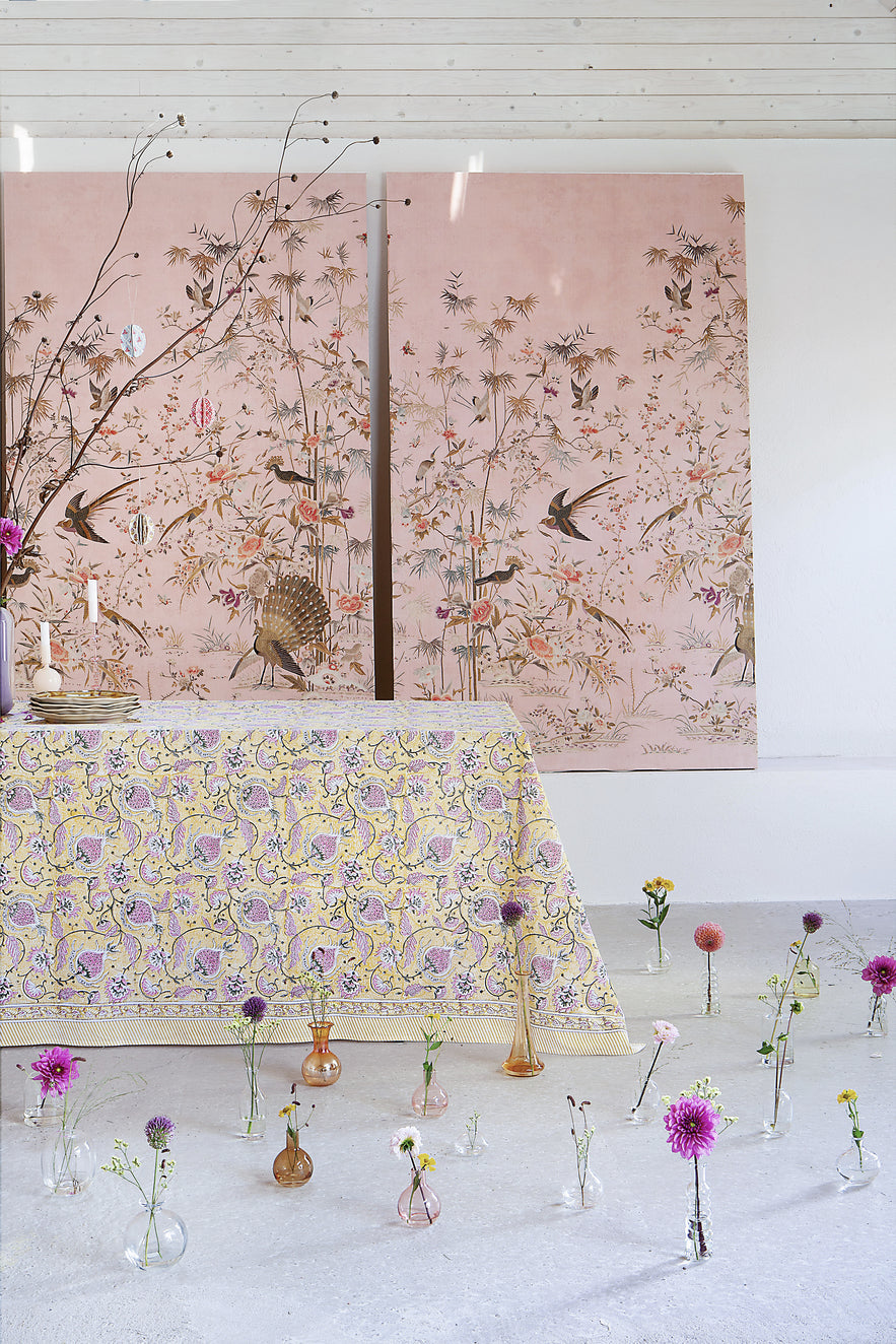 Tablecloth Pomegranate Yellow & Rose 150x350 cm