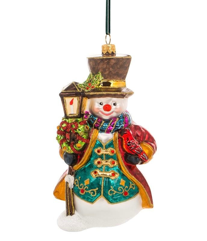 24K Gold Snowman With Lantern