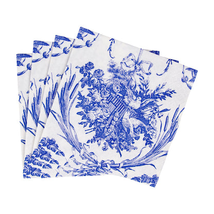 Napkin coffee Romantic toile blue