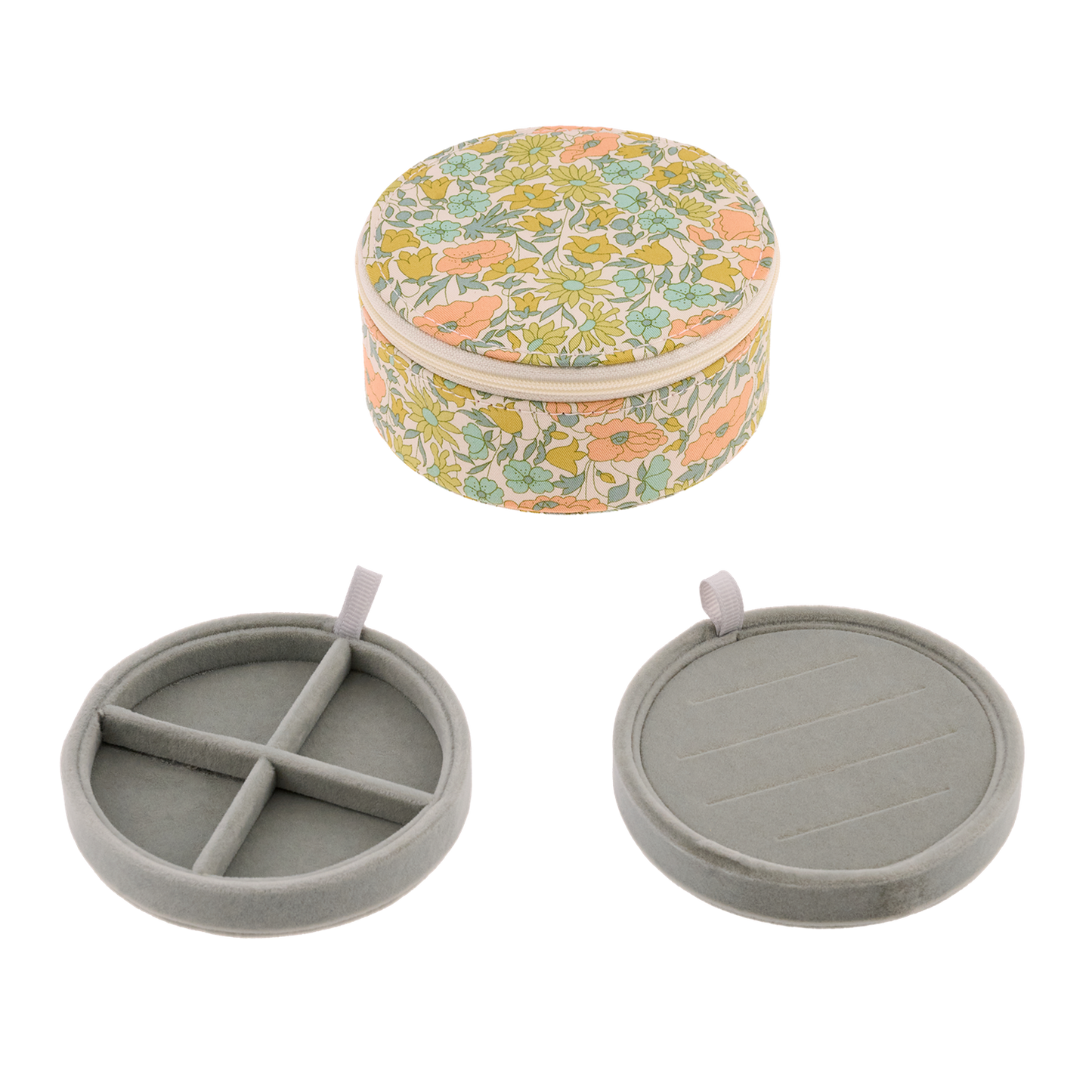 Jewellery box round Liberty Poppy & Daisy Pastel