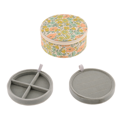 Jewellery box round Liberty Poppy & Daisy Pastel