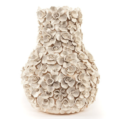 Vase Deco with flowers white XL