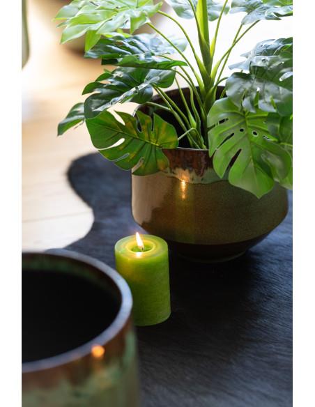 Pillar candle light green 7x10 cm