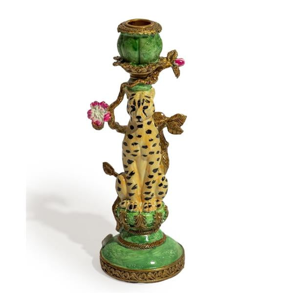 Leopard candlestick 26 cm
