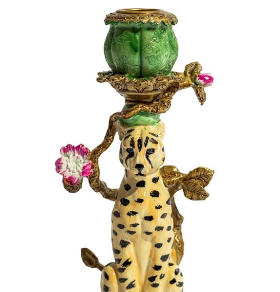Leopard candlestick 26 cm
