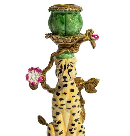 Leopard candlestick 26 cm