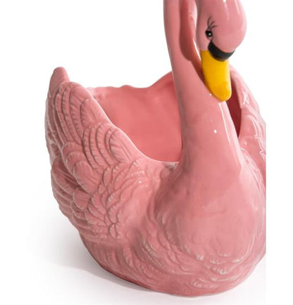 Pink swan pot 23 cm