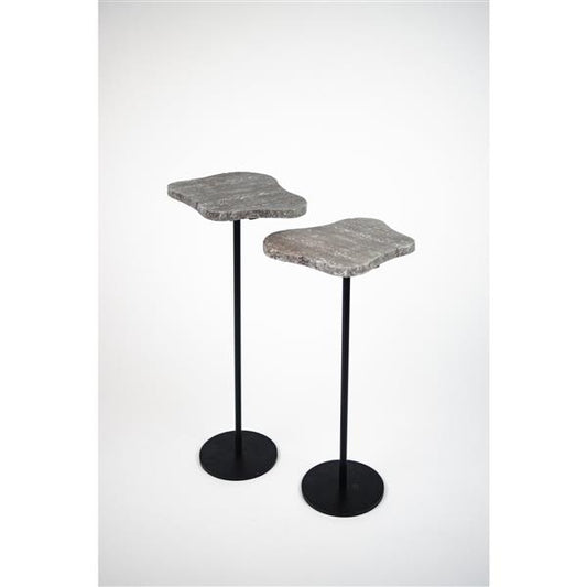 Milo titanium travertine bord S/2
