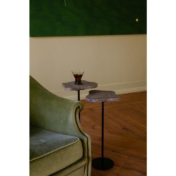 Milo titanium travertine bord S/2
