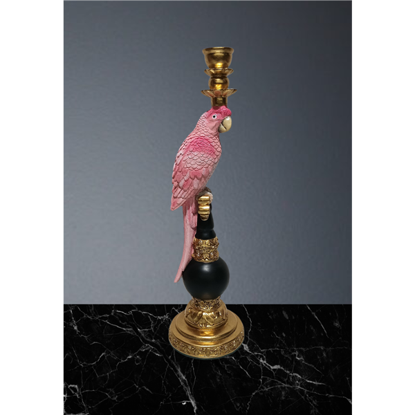 Candle holder Pavelle parrot pink 47 cm