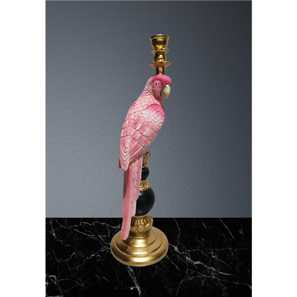 Candle holder Pavelle parrot pink 47 cm