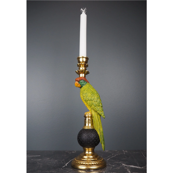 Candle holder Pavine parrot green 34 cm