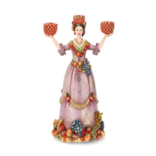 Trearmet lysestake Dolores Frukt Rosa 36 cm