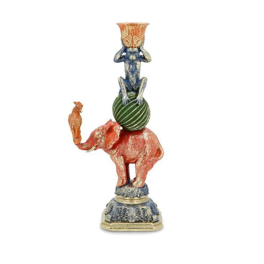 Lysestake Savann orange elefant 28 cm