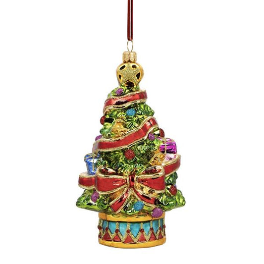 Juletrepynt Christmas Tree With Ribbon 18 cm